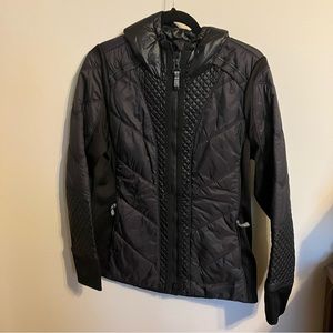 Athleta Women's PrimaLoft Jacket Black Hooded Quilted
